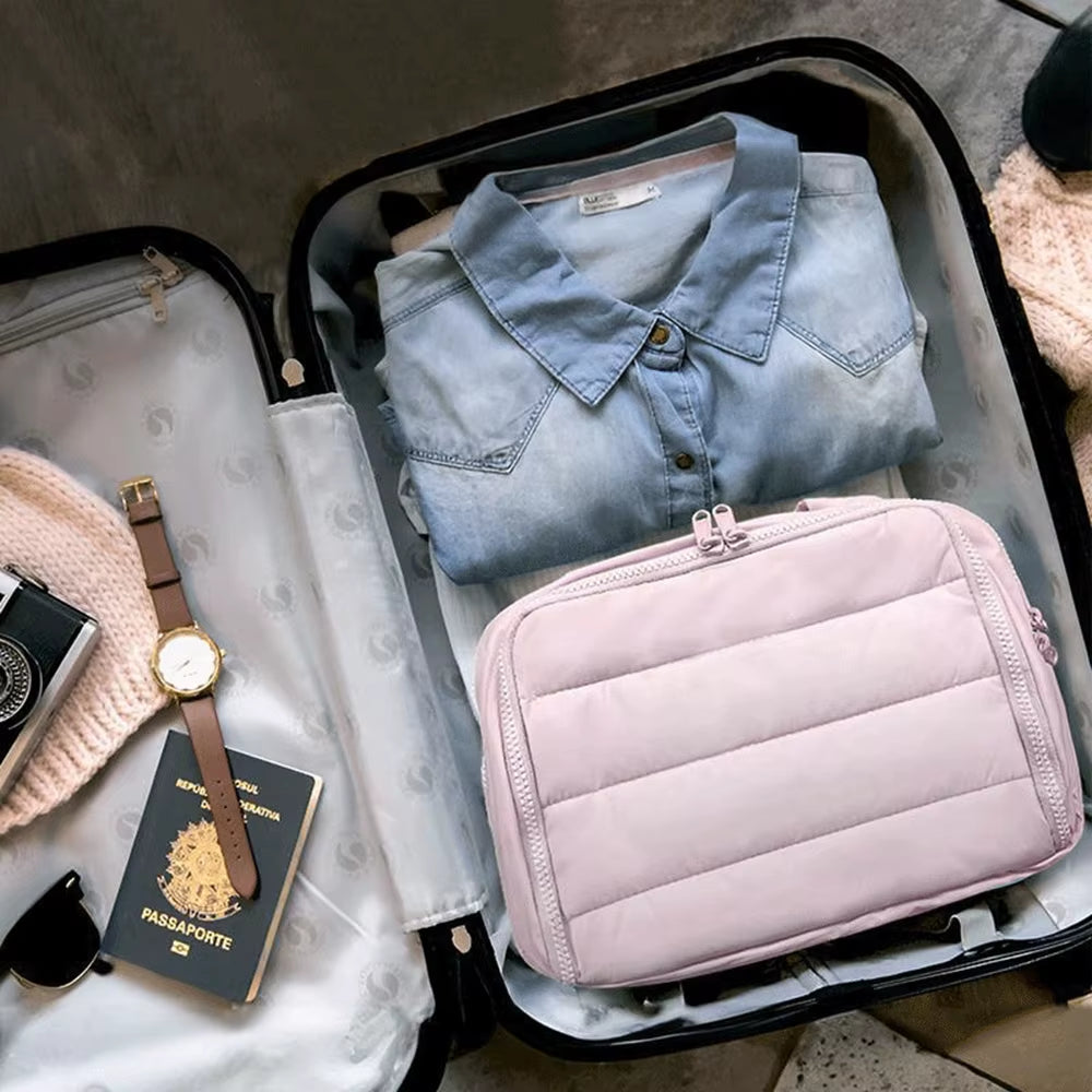Large Capacity Cosmetic Bag Female Travel Wash Handbag Bathroom Partition Shower Makeup Pouch Waterproof Toiletries Organizer
