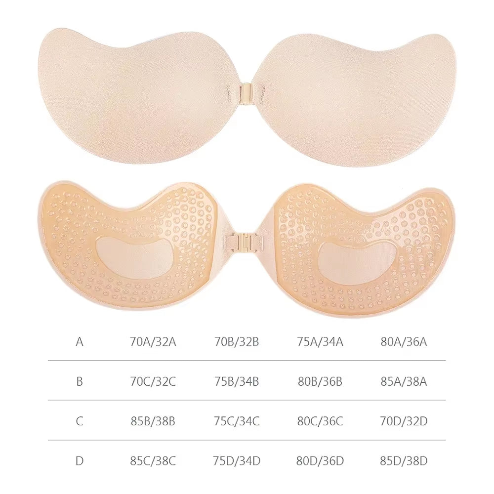 Invisible Strapless Adhesive Stick Bra Strapless Push up Bras Women Lingerie Seamless Silicone Nipple Covers Bralette Underwear